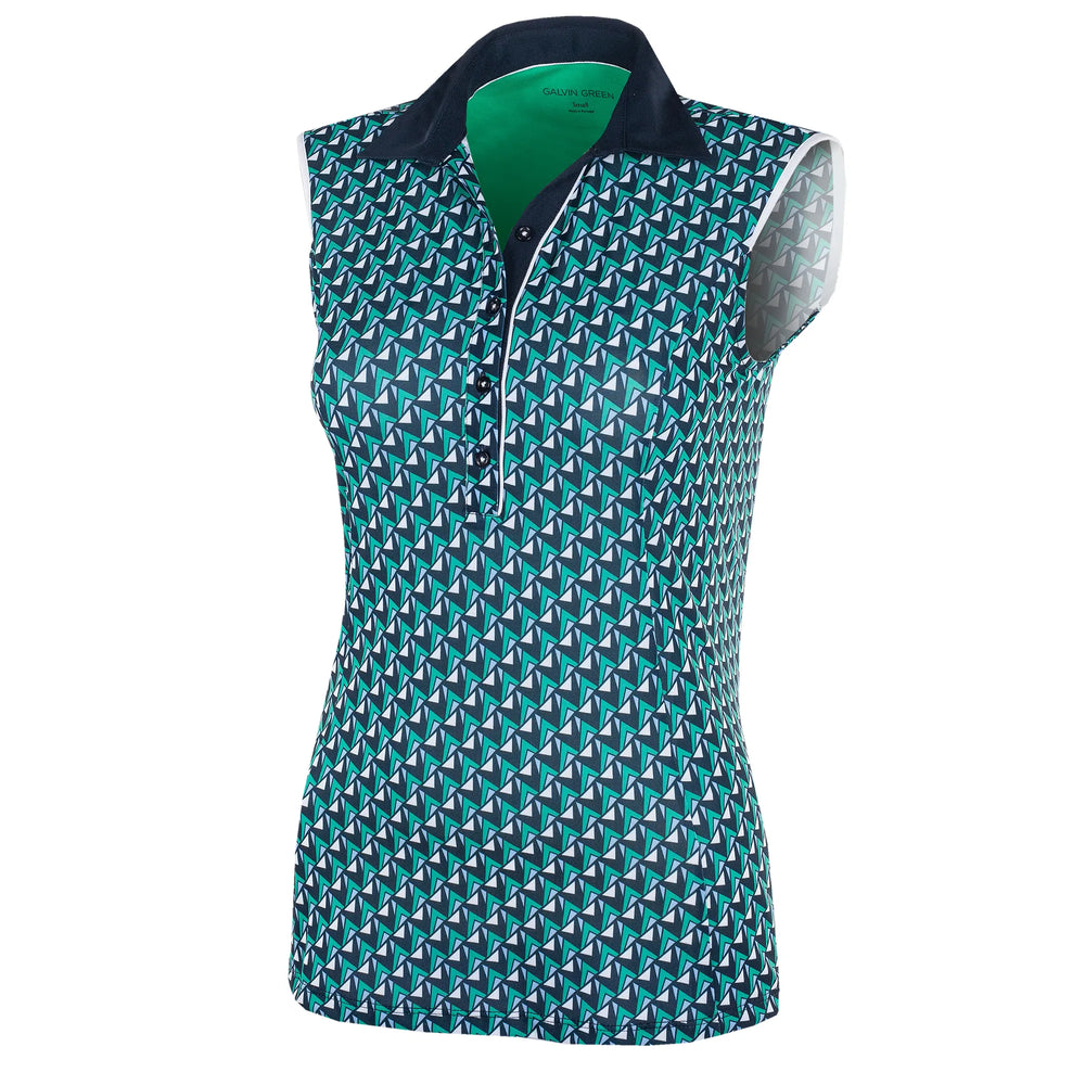 Mila is a Breathable sleeveless golf shirt for Women in the color Golf Green(0)