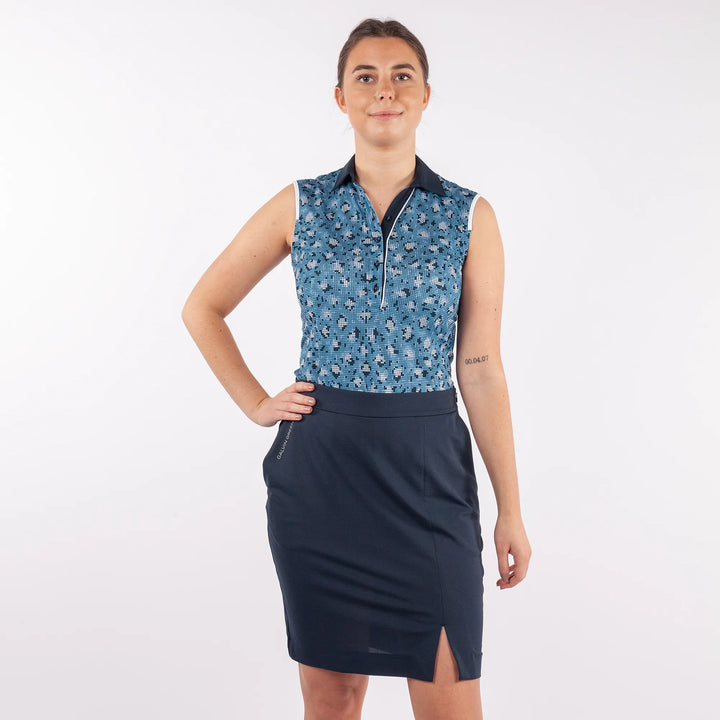 Mila is a Breathable sleeveless golf shirt for Women in the color Blue(1)