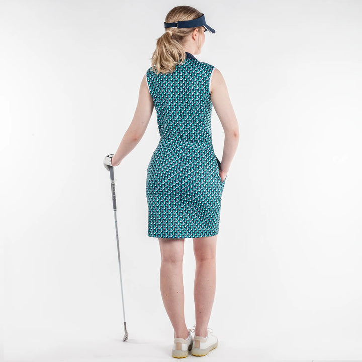 Mila is a Breathable sleeveless golf shirt for Women in the color Golf Green(5)