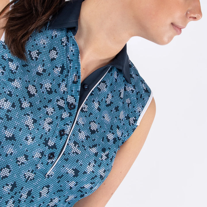 Mila is a Breathable sleeveless golf shirt for Women in the color Blue(3)
