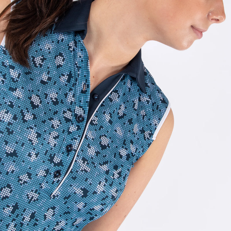 Mila is a Breathable sleeveless golf shirt for Women in the color Blue(3)