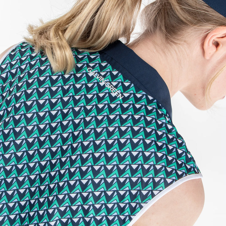 Mila is a Breathable sleeveless golf shirt for Women in the color Golf Green(6)