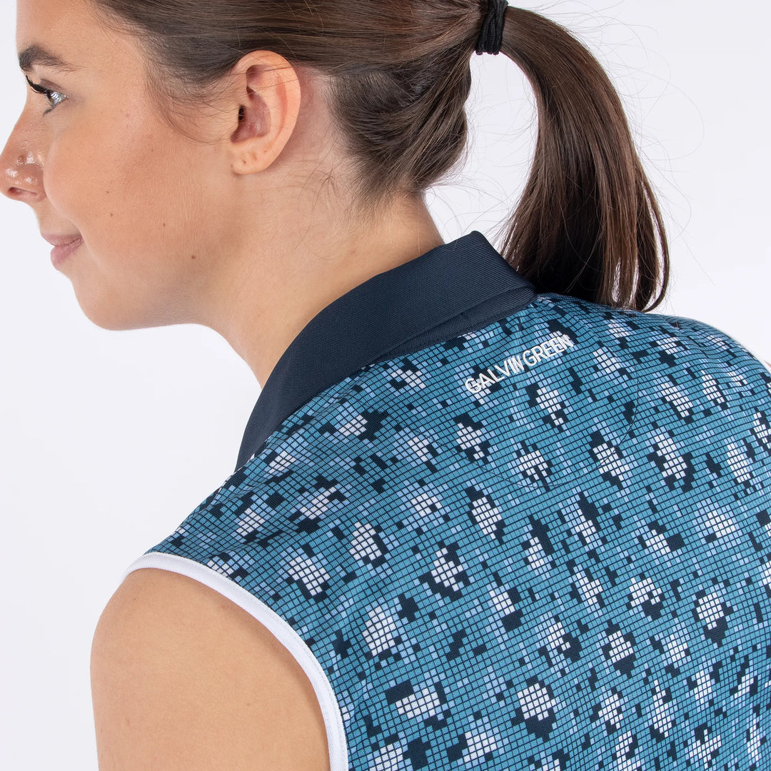 Mila is a Breathable sleeveless golf shirt for Women in the color Blue(6)