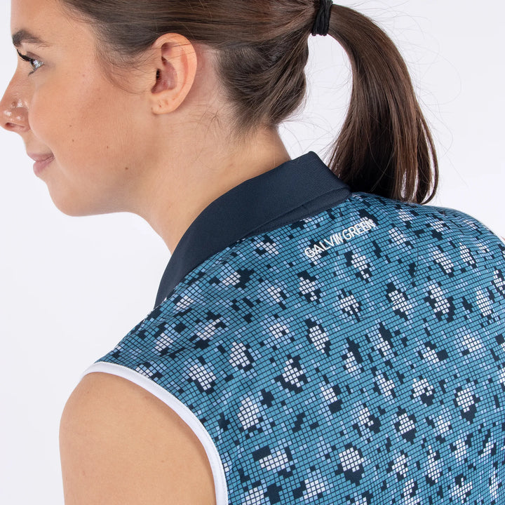 Mila is a Breathable sleeveless golf shirt for Women in the color Blue(6)