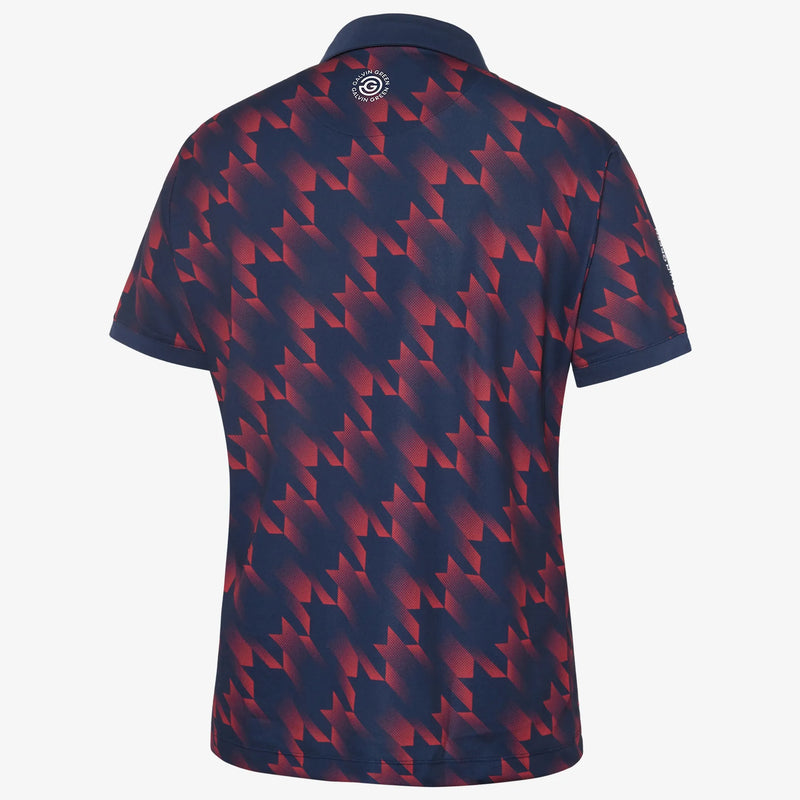 Miles is a Breathable short sleeve golf shirt for Men in the color Navy/Red(7)