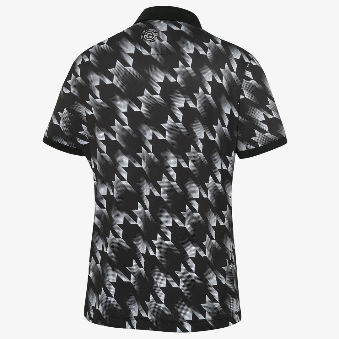 Miles is a Breathable short sleeve golf shirt for Men in the color Black/White(7)