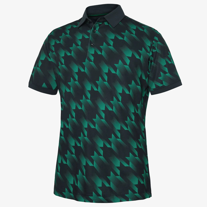 Miles is a Breathable short sleeve golf shirt for Men in the color Navy/Golf Green(0)