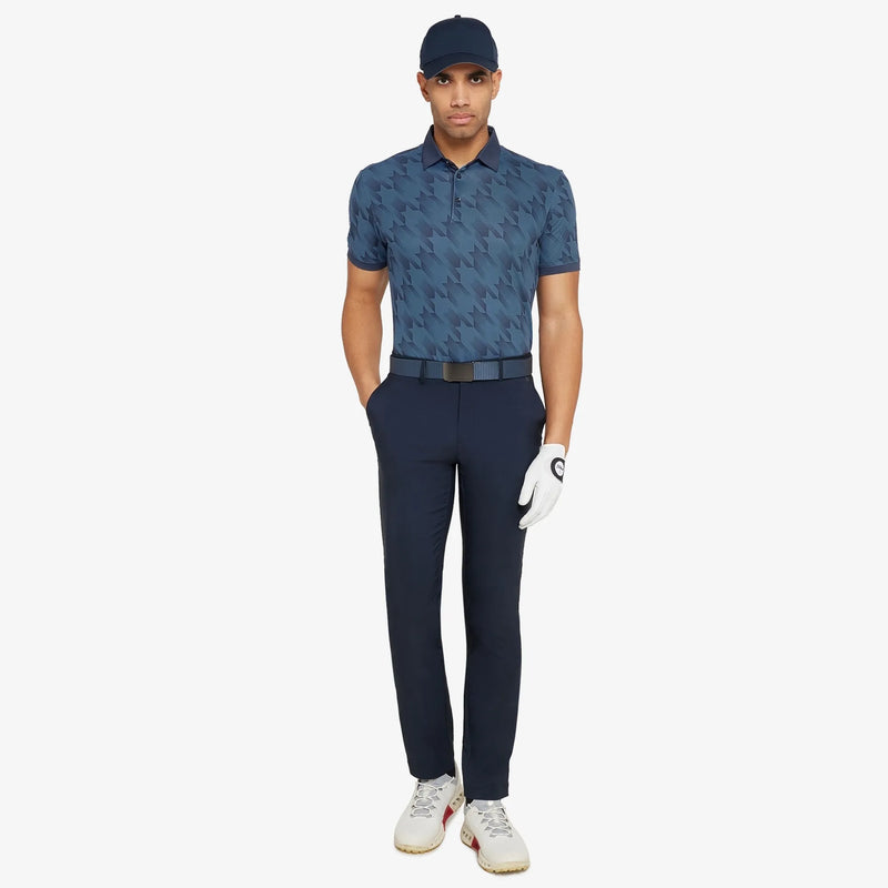 Miles is a Breathable short sleeve golf shirt for Men in the color Moonlight Blue/Navy(2)