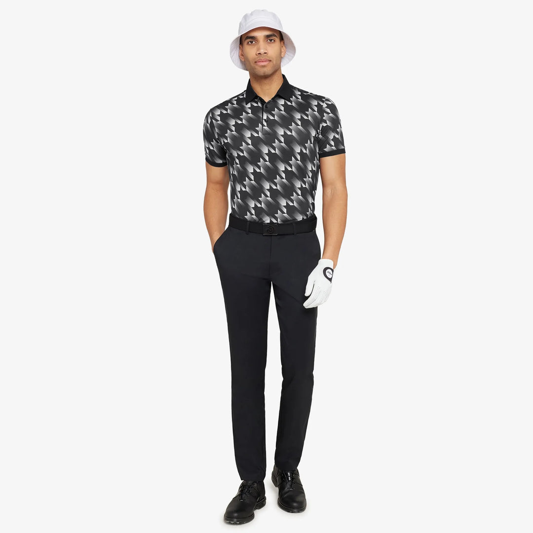 Miles is a Breathable short sleeve golf shirt for Men in the color Black/White(2)