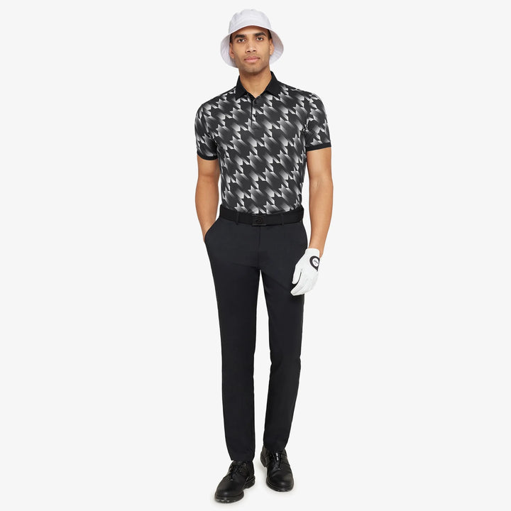 Miles is a Breathable short sleeve golf shirt for Men in the color Black/White(2)