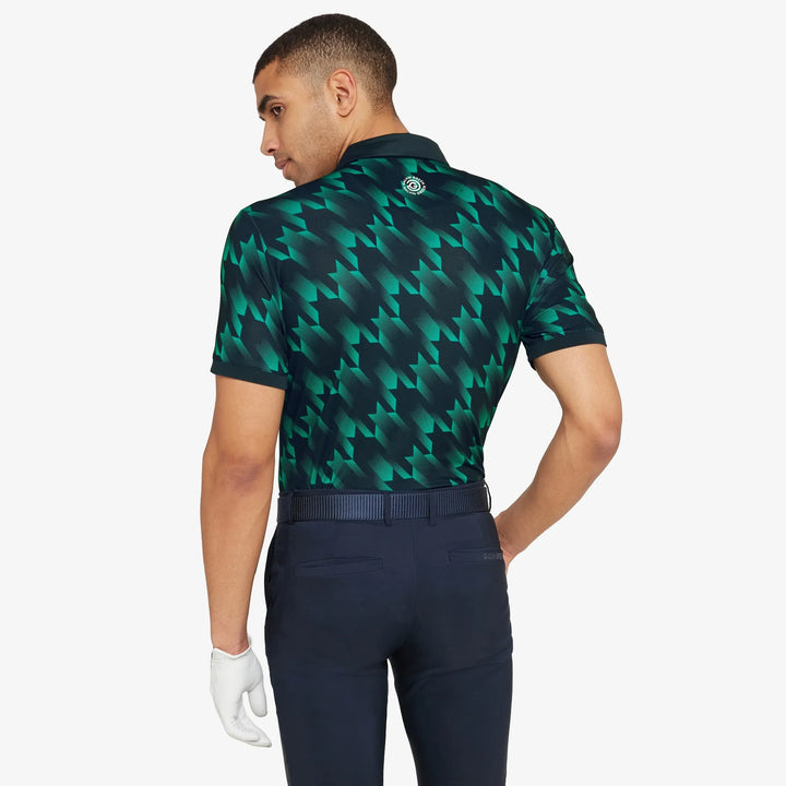 Miles is a Breathable short sleeve golf shirt for Men in the color Navy/Golf Green(4)