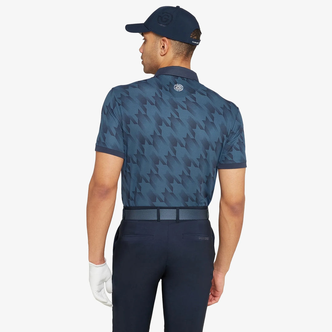 Miles is a Breathable short sleeve golf shirt for Men in the color Moonlight Blue/Navy(4)