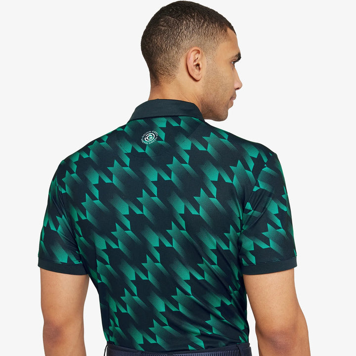 Miles is a Breathable short sleeve golf shirt for Men in the color Navy/Golf Green(5)