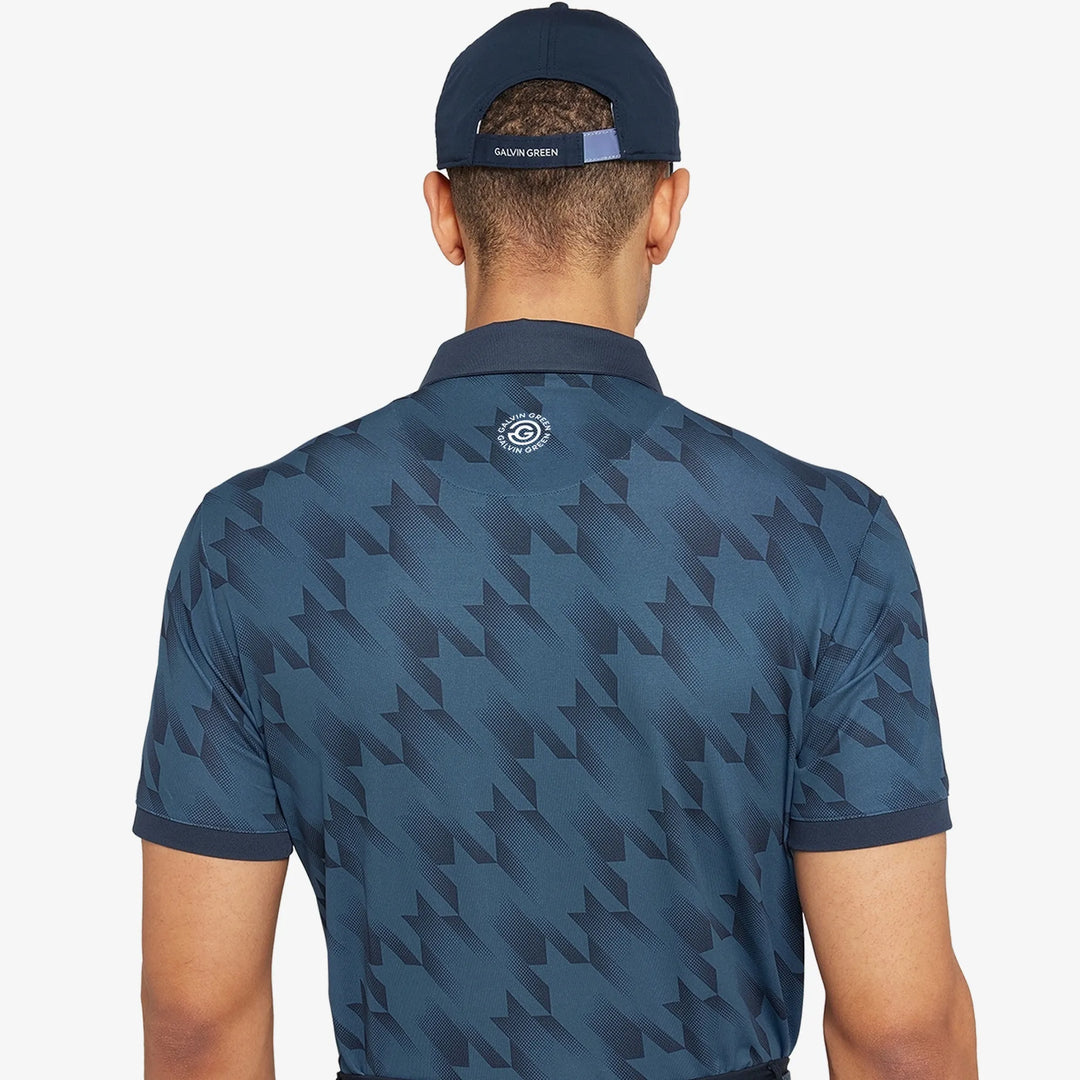 Miles is a Breathable short sleeve golf shirt for Men in the color Moonlight Blue/Navy(5)