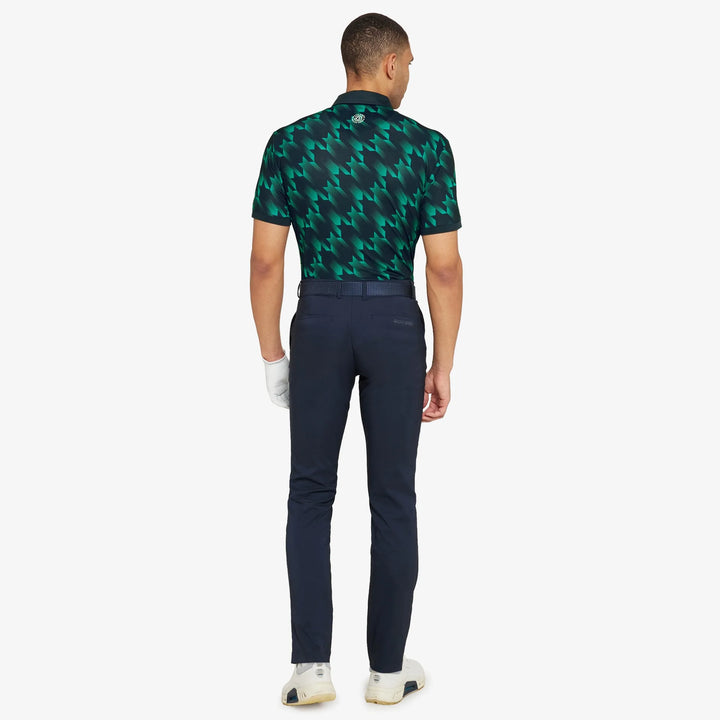 Miles is a Breathable short sleeve golf shirt for Men in the color Navy/Golf Green(6)