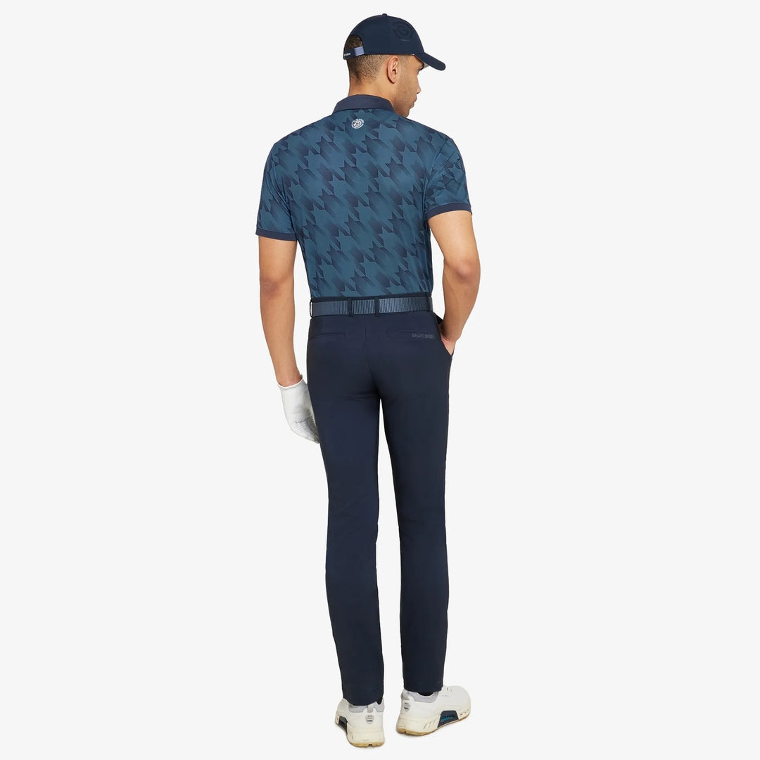 Miles is a Breathable short sleeve golf shirt for Men in the color Moonlight Blue/Navy(6)