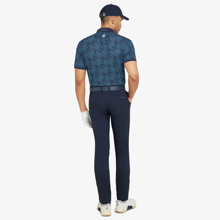 Miles is a Breathable short sleeve golf shirt for Men in the color Moonlight Blue/Navy(6)