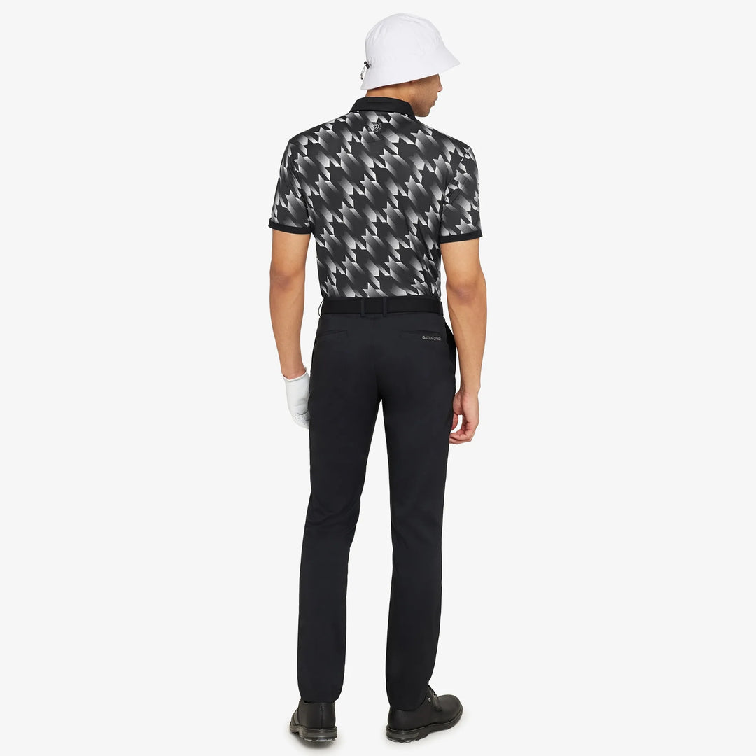 Miles is a Breathable short sleeve golf shirt for Men in the color Black/White(6)