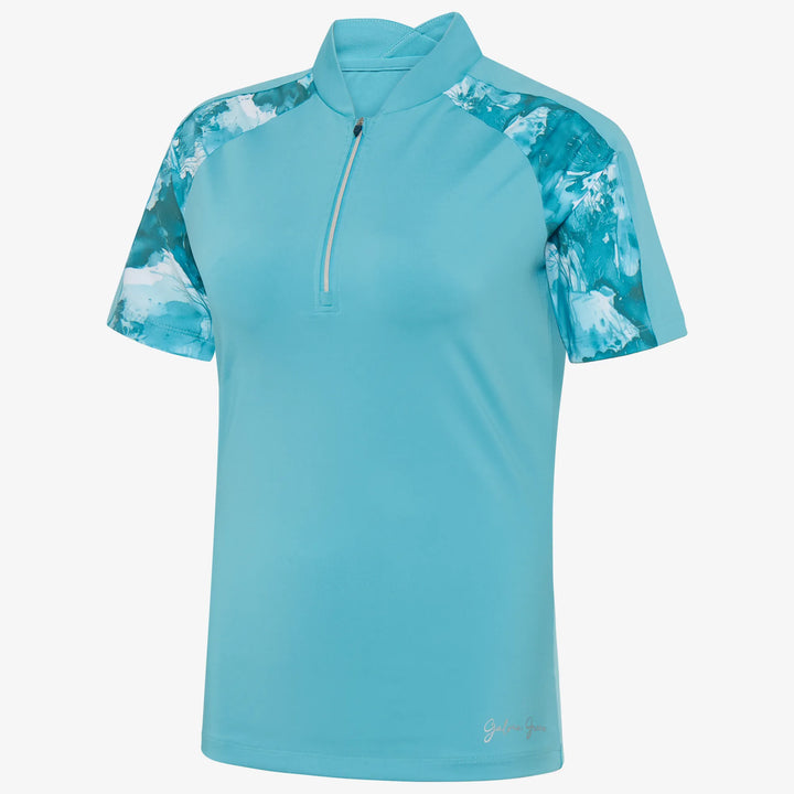Miley is a Breathable short sleeve golf shirt for Women in the color Delphinium Blue(0)