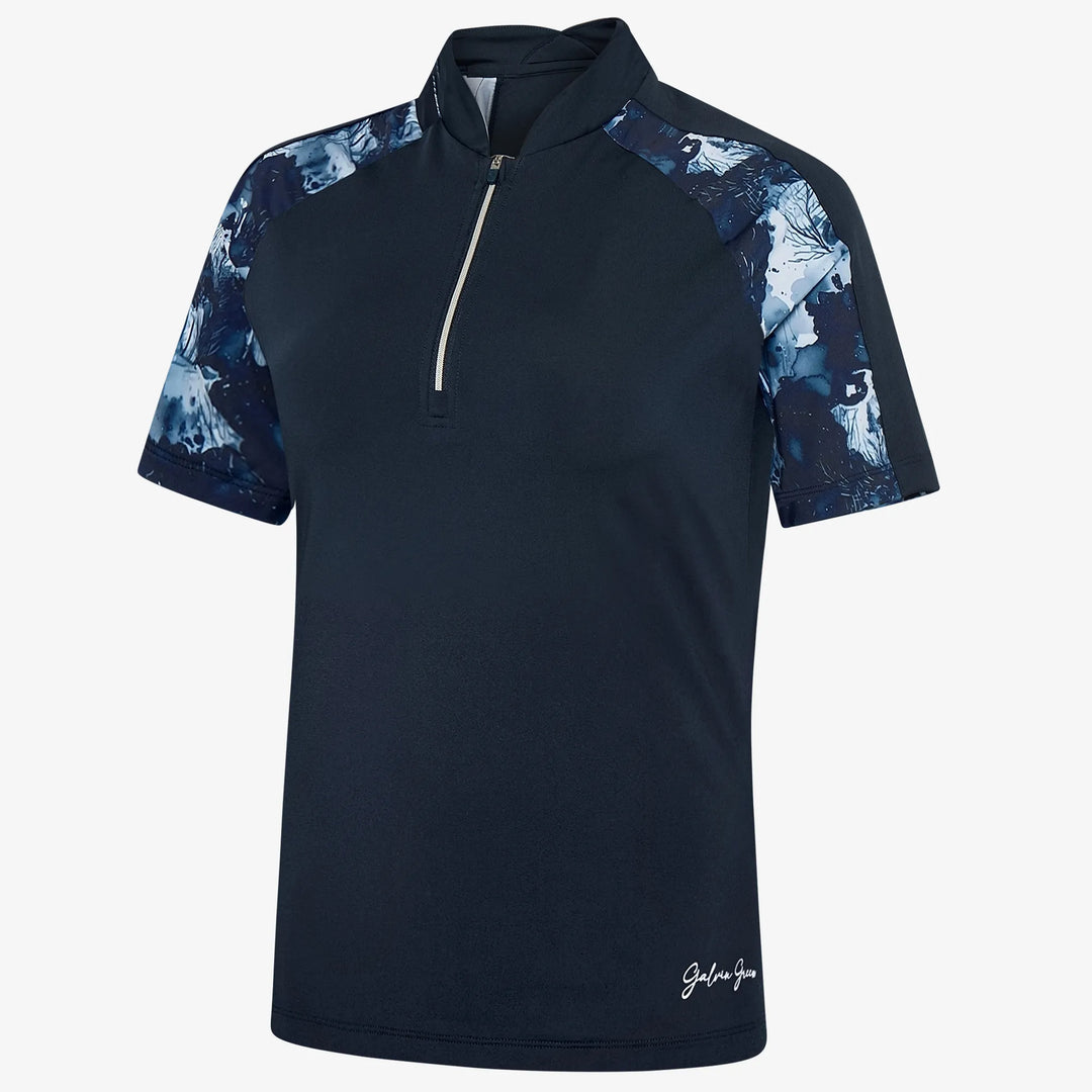 Miley is a Breathable short sleeve golf shirt for Women in the color Navy(0)