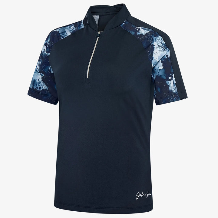 Miley is a Breathable short sleeve golf shirt for Women in the color Navy(0)