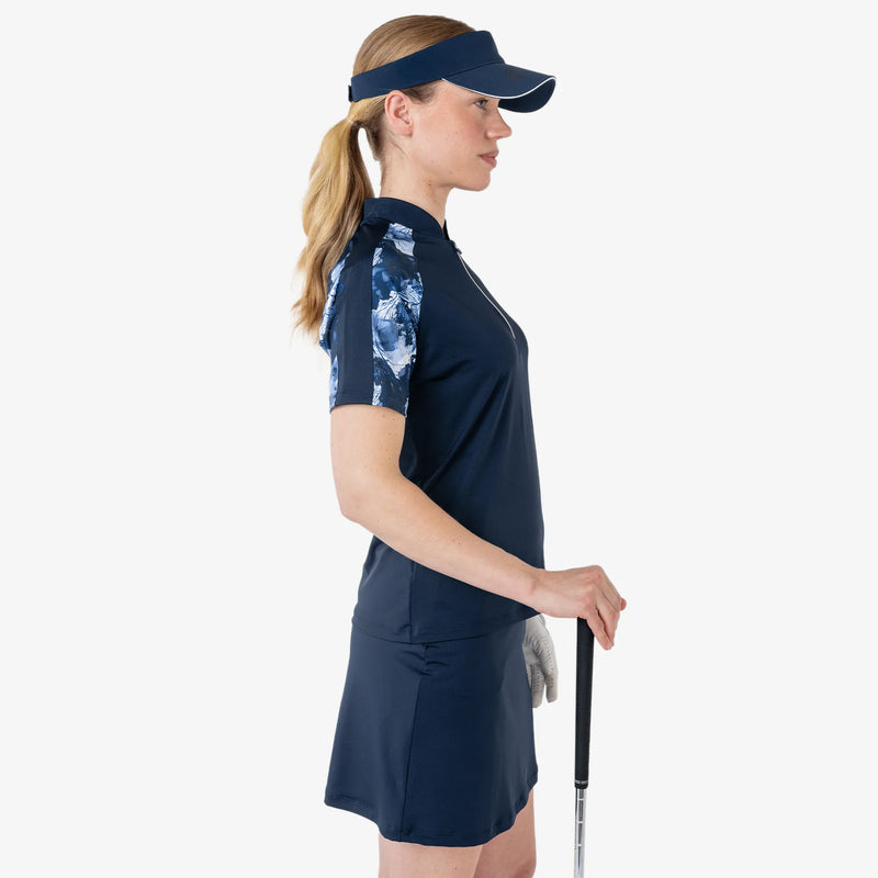 Miley is a Breathable short sleeve golf shirt for Women in the color Navy(3)