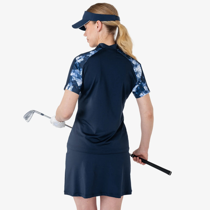 Miley is a Breathable short sleeve golf shirt for Women in the color Navy(4)