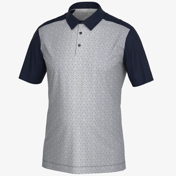 Mile Breathable short sleeve golf shirt Navy/Cool Grey – Galvin Green