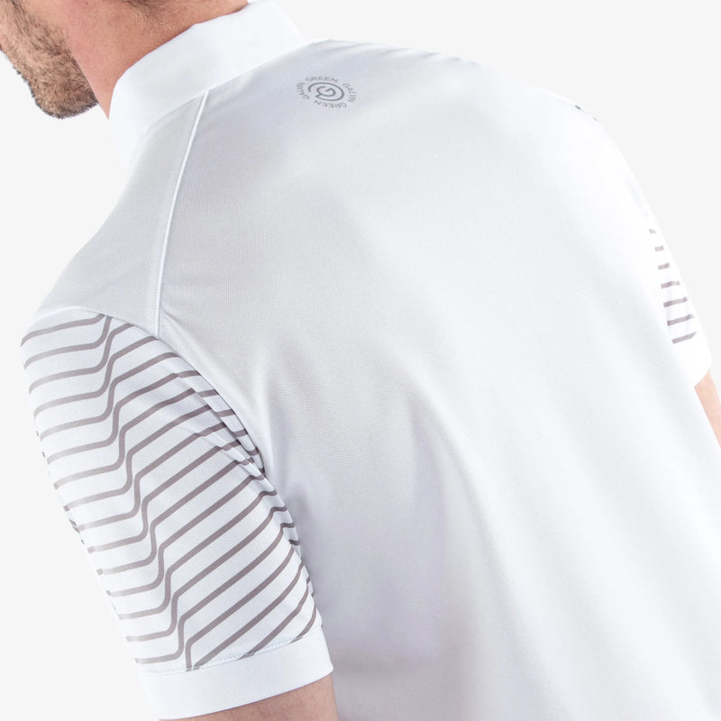 Milion is a Breathable short sleeve golf shirt for Men in the color White/Cool Grey(5)