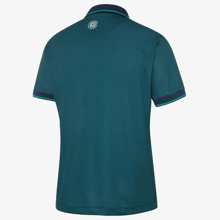 Miller is a Breathable short sleeve golf shirt for Men in the color Navy/Golf Green(7)