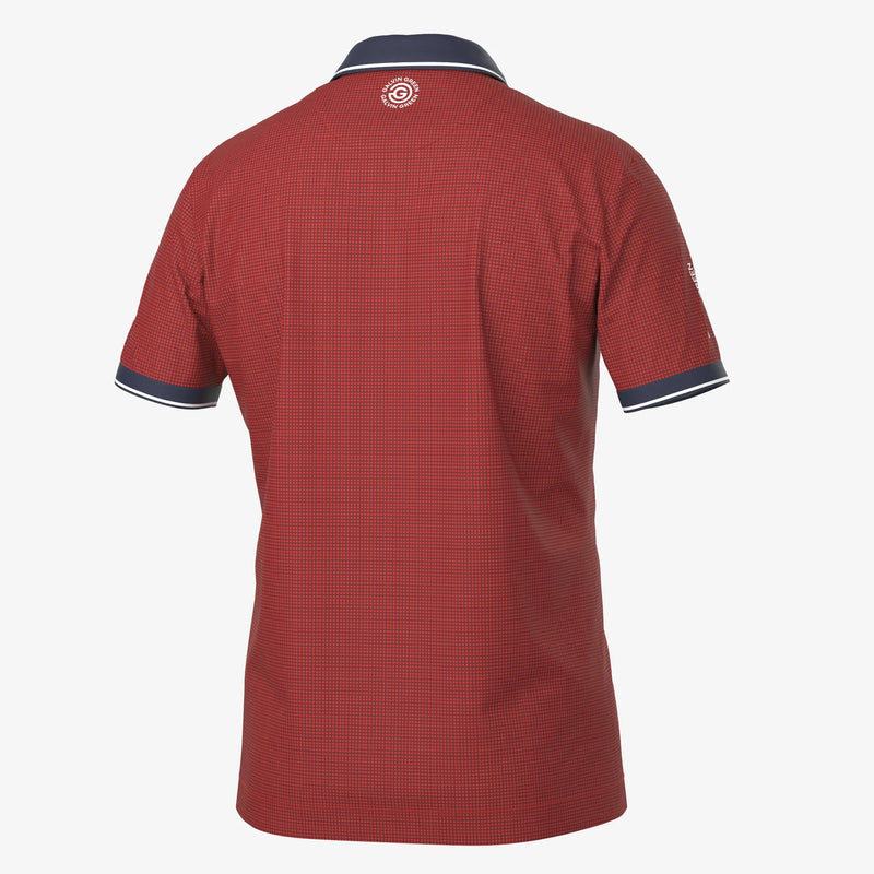 Miller is a Breathable short sleeve golf shirt for Men in the color Red/Navy(7)