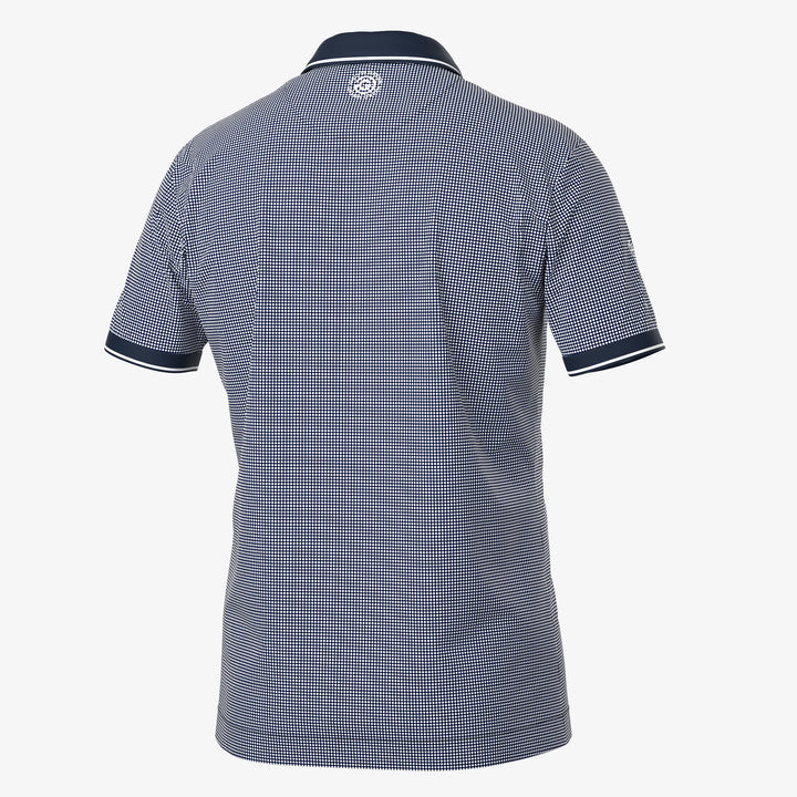 Miller is a Breathable short sleeve golf shirt for Men in the color Navy/White(7)