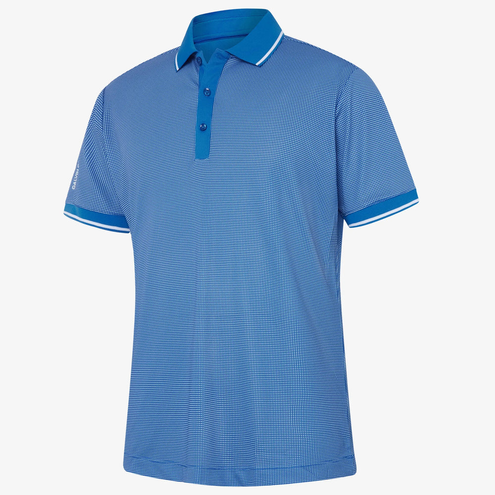 Miller is a Breathable short sleeve golf shirt for Men in the color Royal Blue/White(0)
