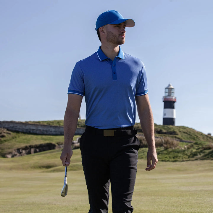 Miller is a Breathable short sleeve golf shirt for Men in the color Royal Blue/White(8)