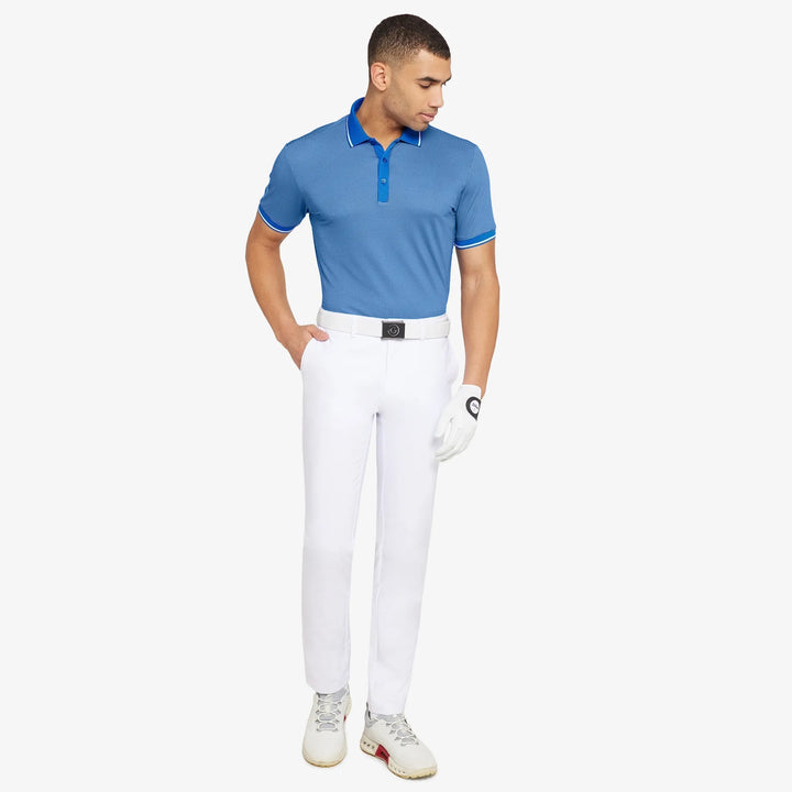 Miller is a Breathable short sleeve golf shirt for Men in the color Royal Blue/White(2)