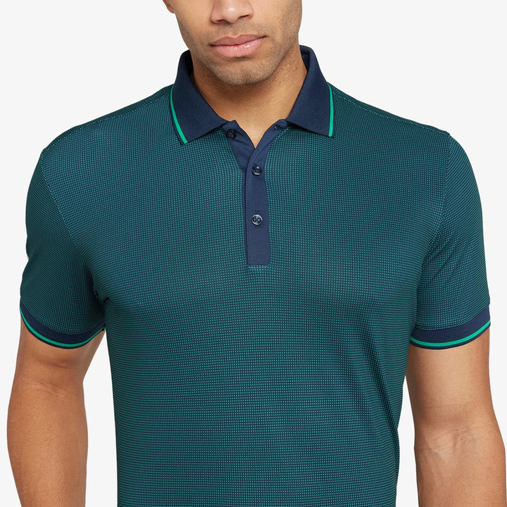 Miller is a Breathable short sleeve golf shirt for Men in the color Navy/Golf Green(3)