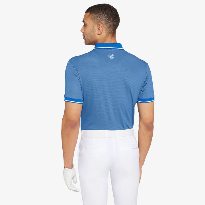 Miller is a Breathable short sleeve golf shirt for Men in the color Royal Blue/White(4)