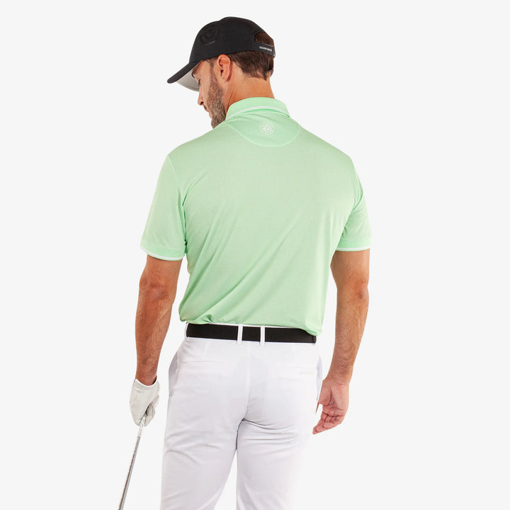 Miller is a Breathable short sleeve golf shirt for Men in the color White/Fresh Green(4)