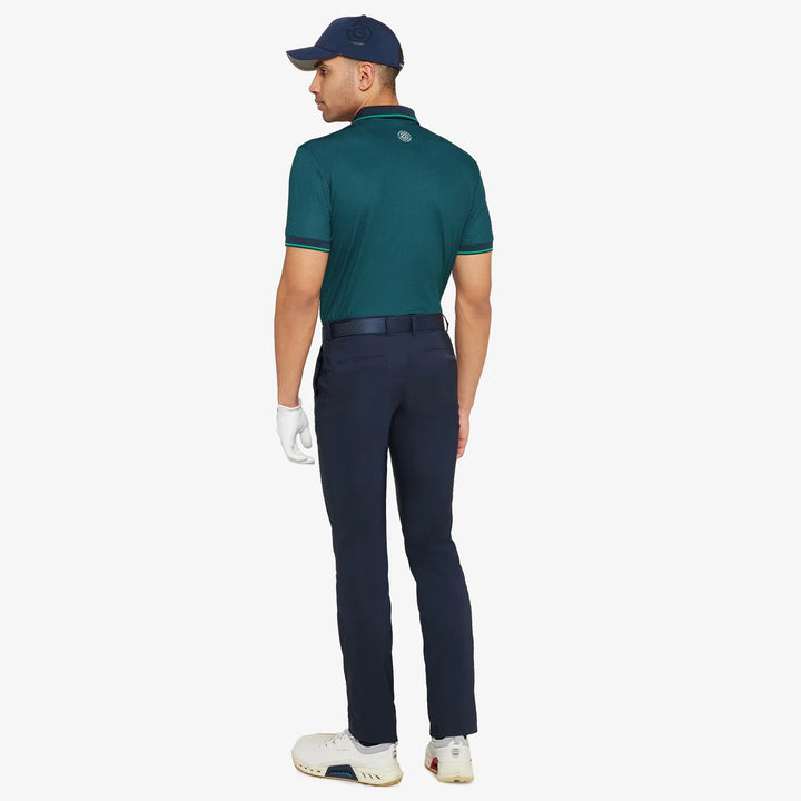 Miller is a Breathable short sleeve golf shirt for Men in the color Navy/Golf Green(6)