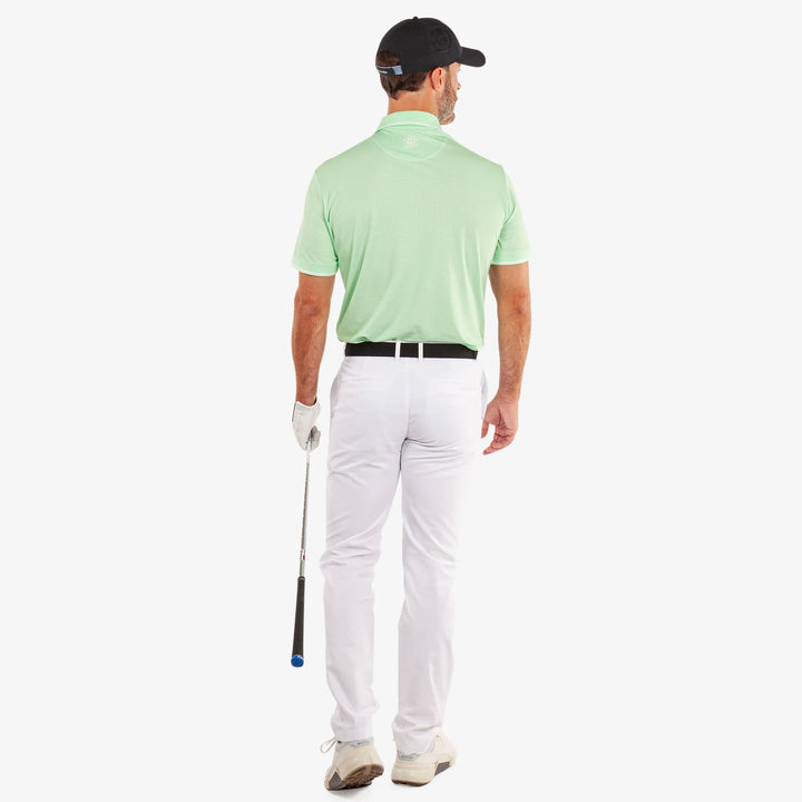 Miller is a Breathable short sleeve golf shirt for Men in the color White/Fresh Green(6)