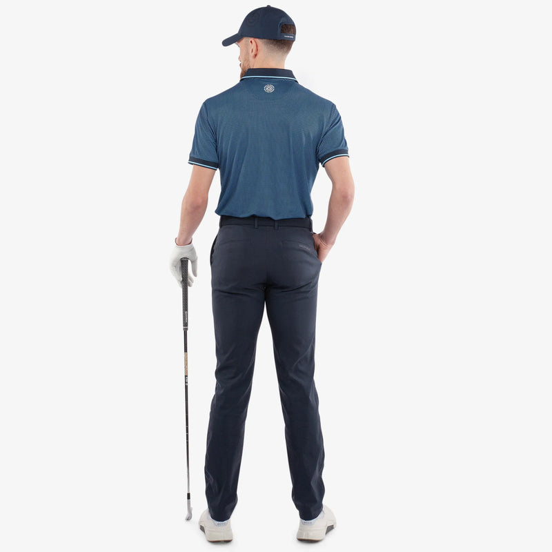 Miller is a Breathable short sleeve golf shirt for Men in the color Alaskan Blue/Navy(6)