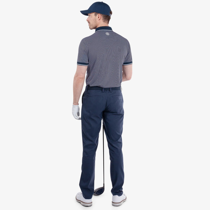 Miller is a Breathable short sleeve golf shirt for Men in the color Navy/White(6)