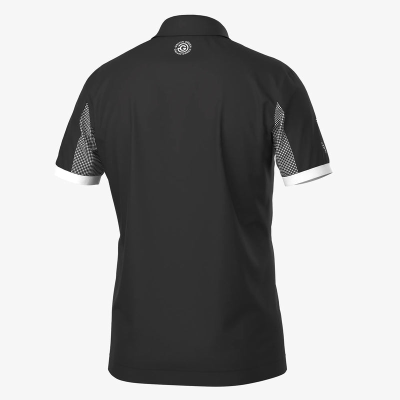 Mills is a Breathable short sleeve golf shirt for Men in the color Black/White(7)