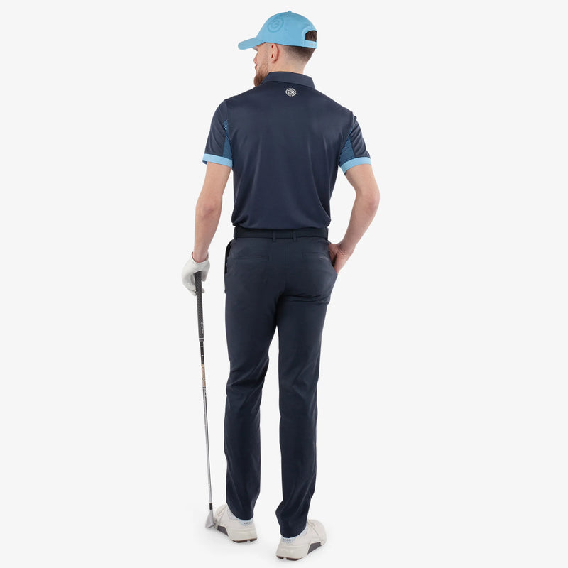 Mills is a Breathable short sleeve golf shirt for Men in the color Navy/Alaskan Blue(6)