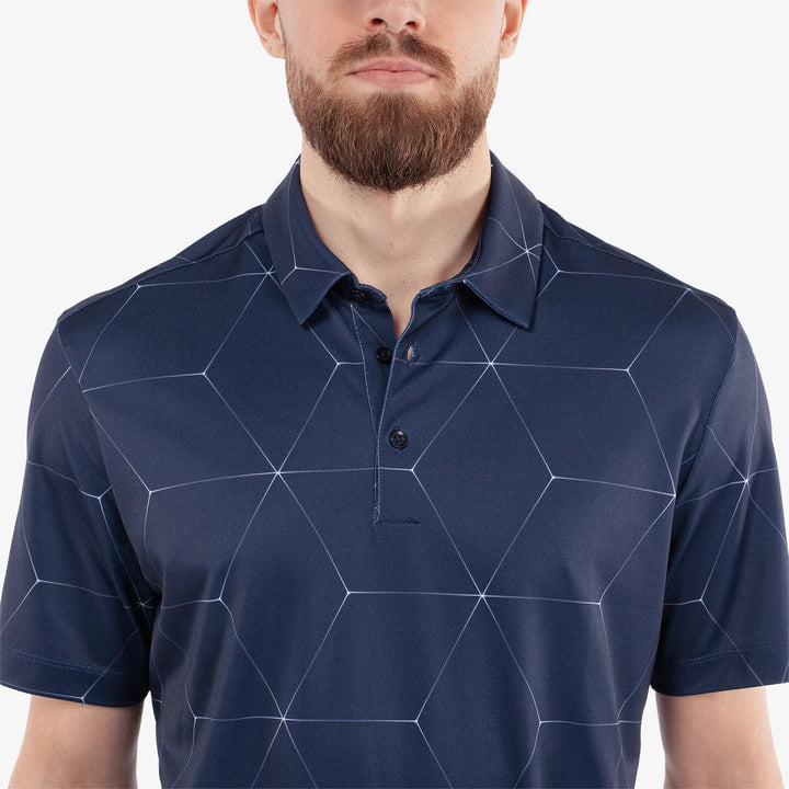 Milo is a Breathable short sleeve golf shirt for Men in the color Navy(3)