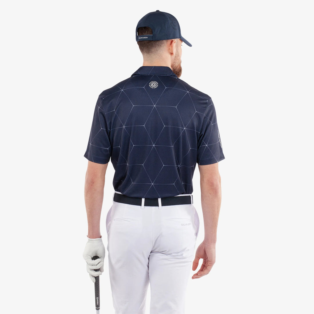 Milo is a Breathable short sleeve golf shirt for Men in the color Navy(4)