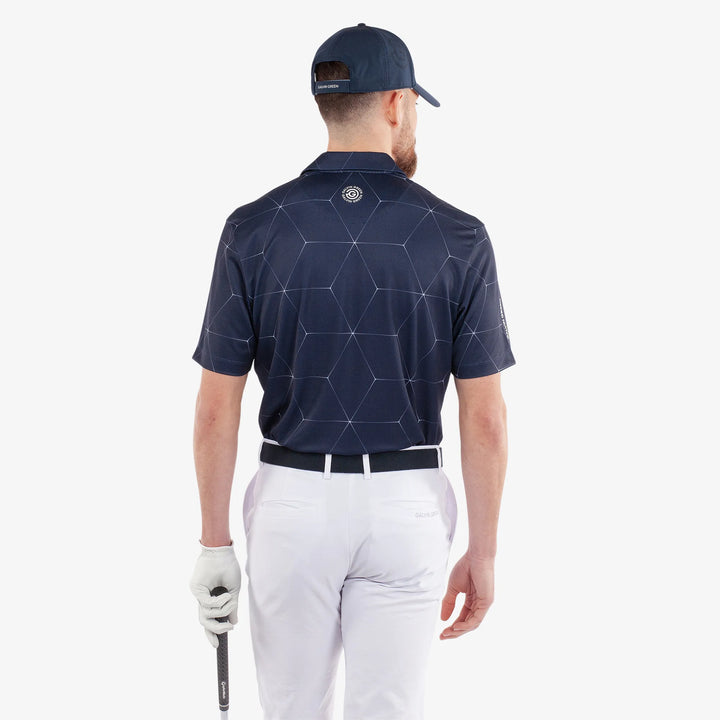 Milo is a Breathable short sleeve golf shirt for Men in the color Navy(4)