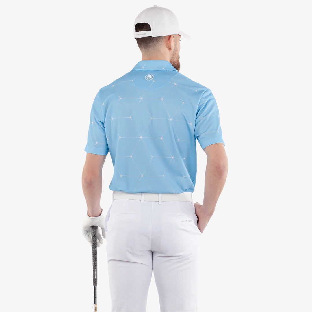 Milo is a Breathable short sleeve golf shirt for Men in the color Alaskan Blue(4)