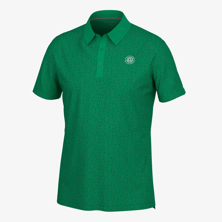 Milton is a Breathable short sleeve golf shirt for Men in the color Golf Green/White(0)