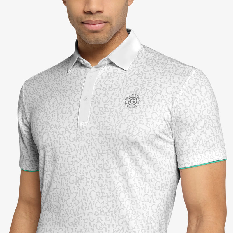 Milton Breathable short sleeve golf shirt White/Golf Green Milton Breathable short sleeve golf shirt White/Golf Green